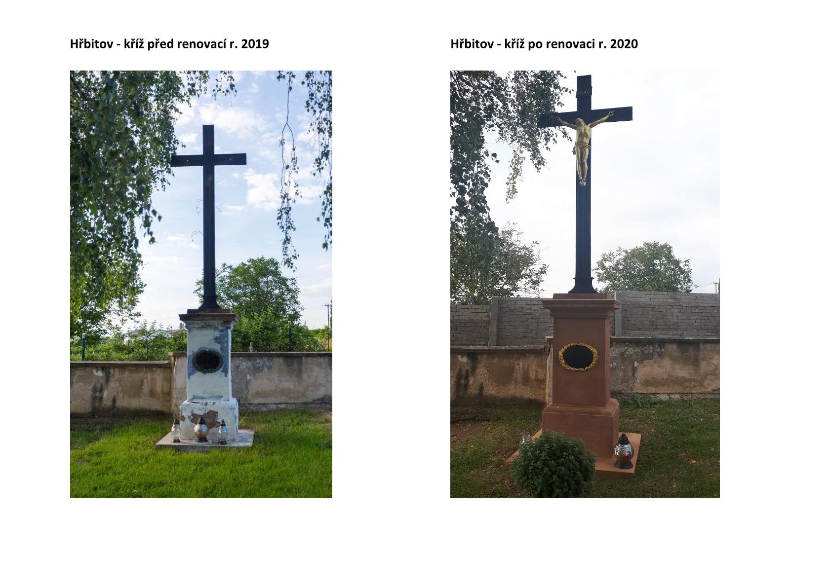 renovace kříže na hřbitově